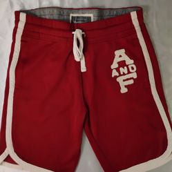 Abercrombie & Fitch Men’s Red Athletic Shorts A&F Logo Trim Size M

