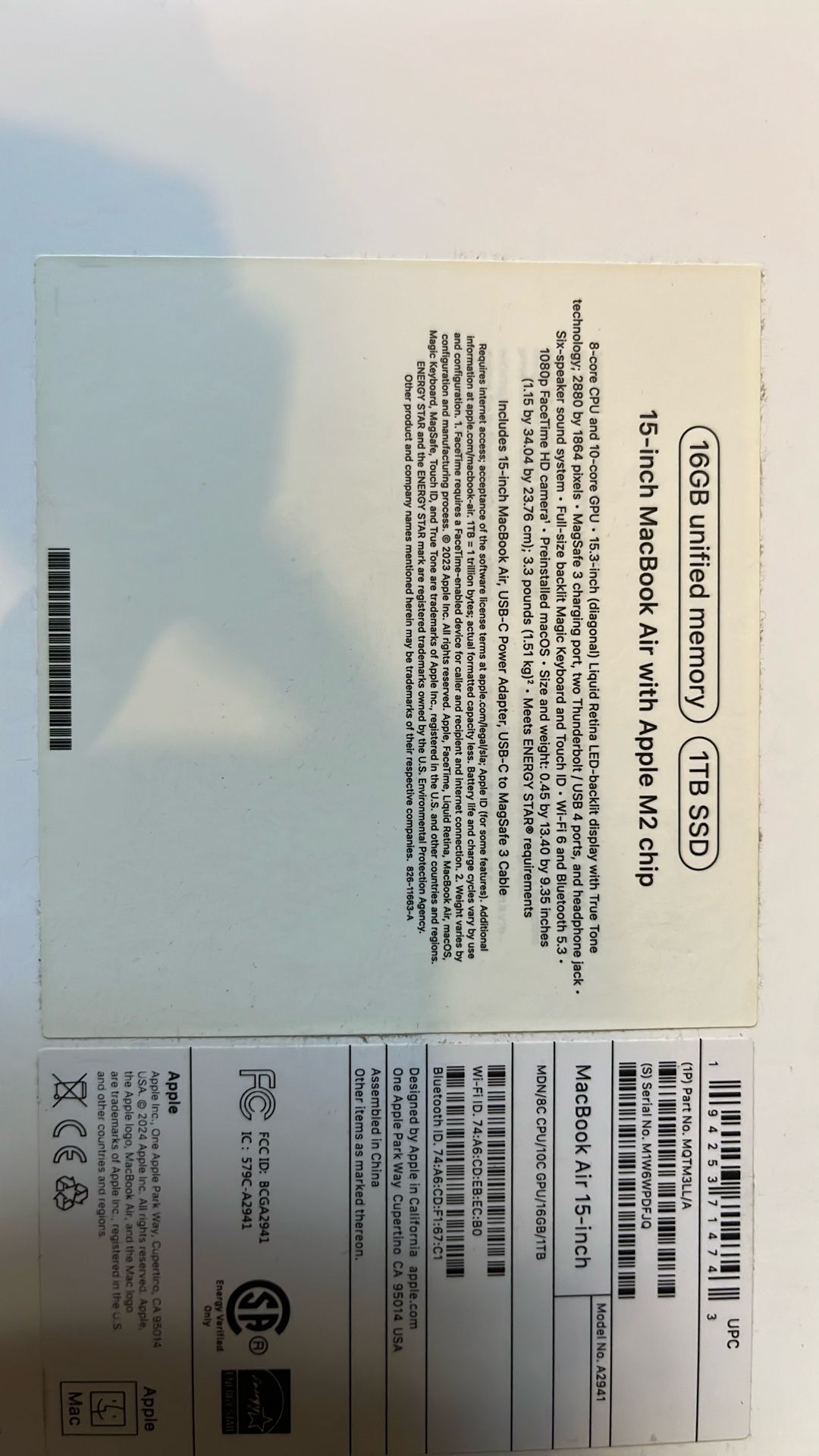 MacBook Air 15”