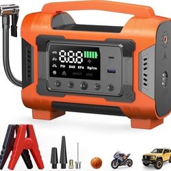 Portable Car Jump Starter with Air Compressor for 9L Gas & 7L Diesel Engines 12V Portable Car Jump Starter