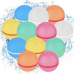 BRAND NEW 12PCS Reusable Magnetic Silicone Self-Sealing Quick Fill Water Balloons For Kids
