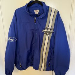 Vintage Ford Mustang Racing Champions Jacket 40th Anniversary Blue Mens M