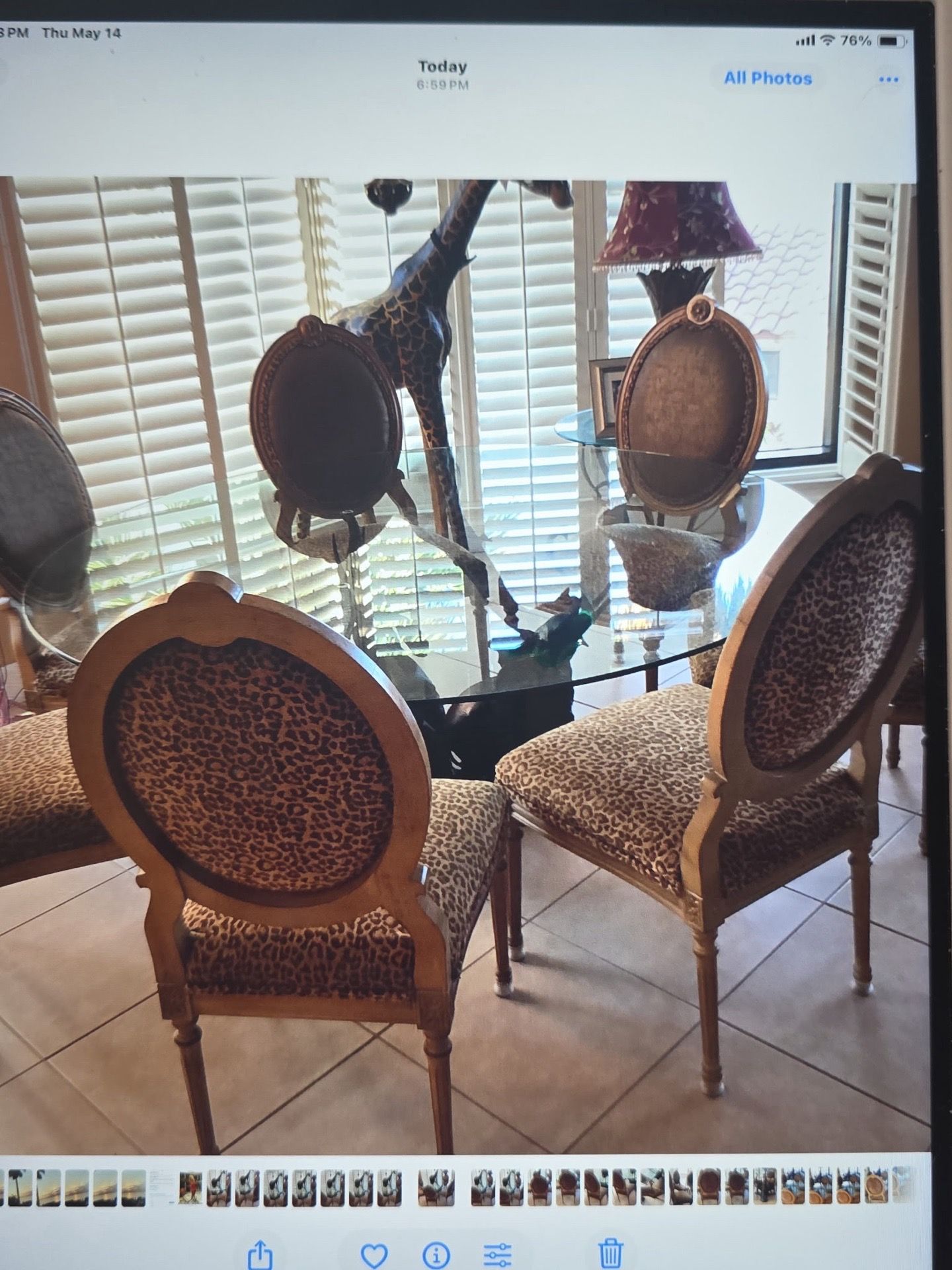 Round glass top for table