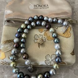 HONORA Exquisite Multi-Color Cultured Freshwater Pearl 16” Strand w/925 Closure - Like NEW 