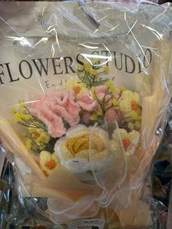 Beautiful Crocheted Bouquet Of Flowers