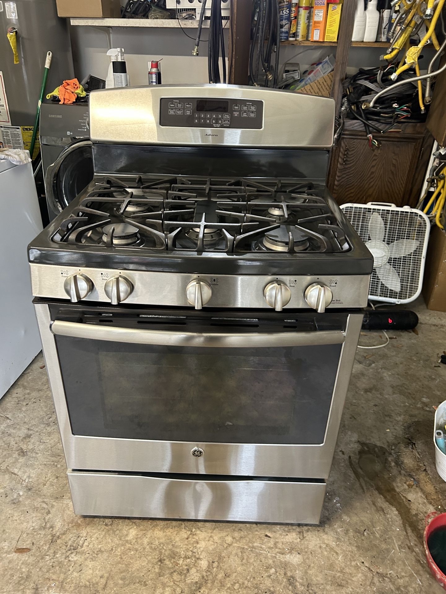 GENERAL ELECTRIC ADORA GAS STOVE STAINLESS STEEL ESTUFA DE GAS COMO NUEVA