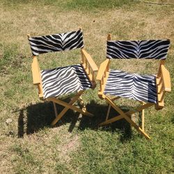 Foldable Zebra Print Chairs