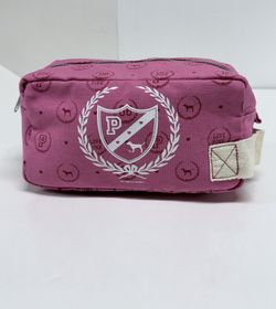 NEW Victoria Secret Puppy PINK POUCH Makeup Bag/Whatever Precious canvas Zipper closure PRISTINE