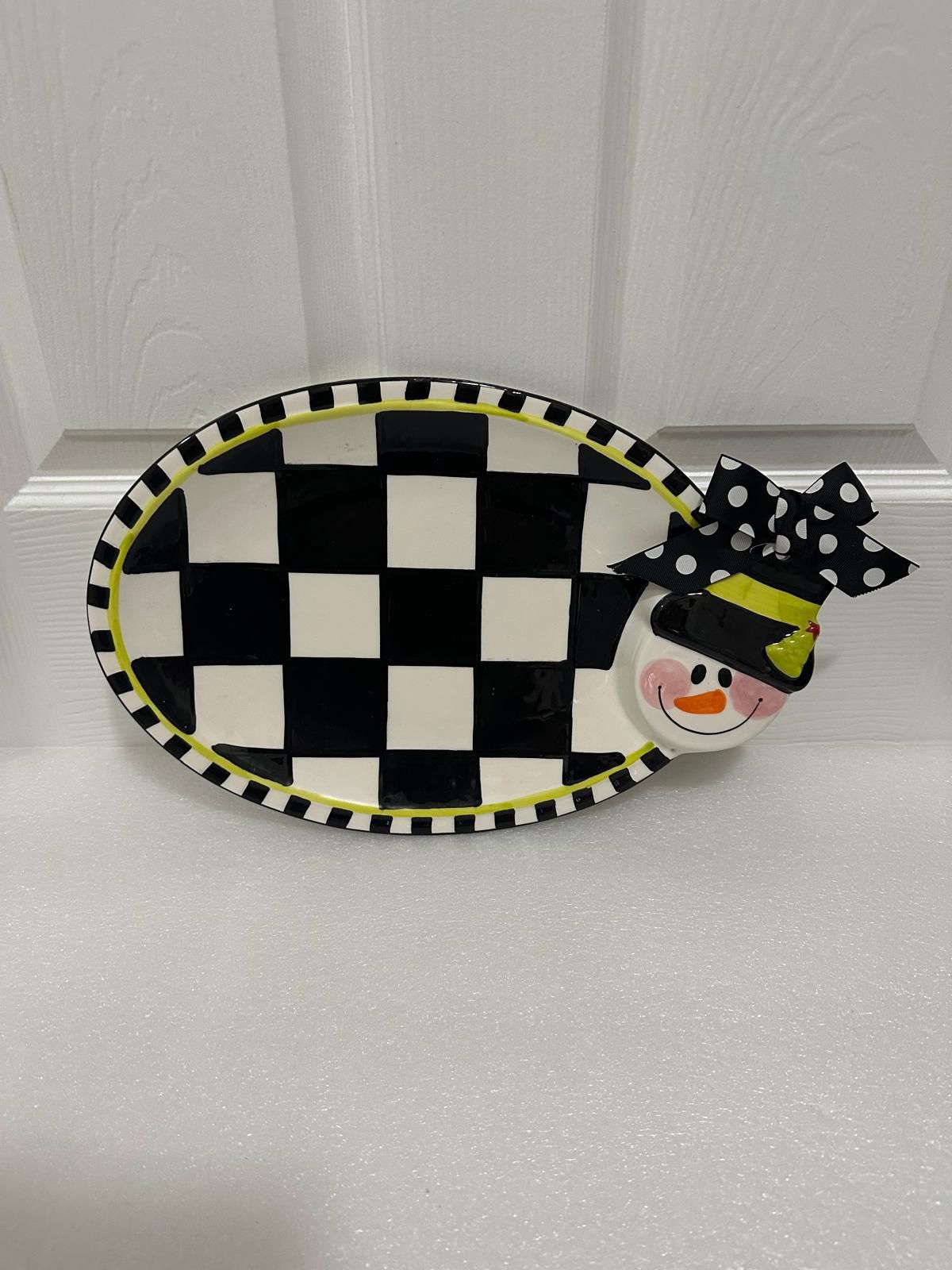 Christmas oval platter 10”Hx16”W