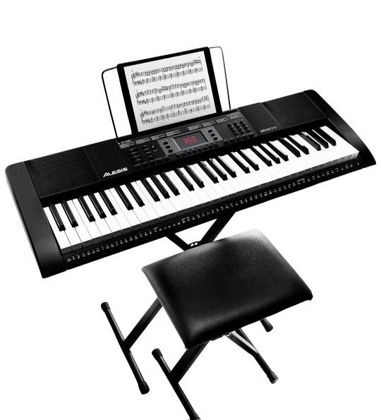 Like New Alesis 61 Keyboard W/stand & bench FREE Pioneer headphones $80 OBO