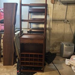 Crate and Barrel Leaning Bar and Bookcases
