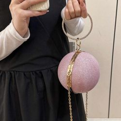 Dedoo New Chain Messenger Bag Luxury Round Bright Diamond Shoulder Bag.