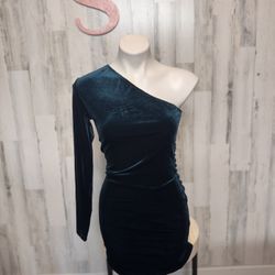 Velvet Bodycon one shoulder dress