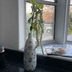 White And Silver Vase 