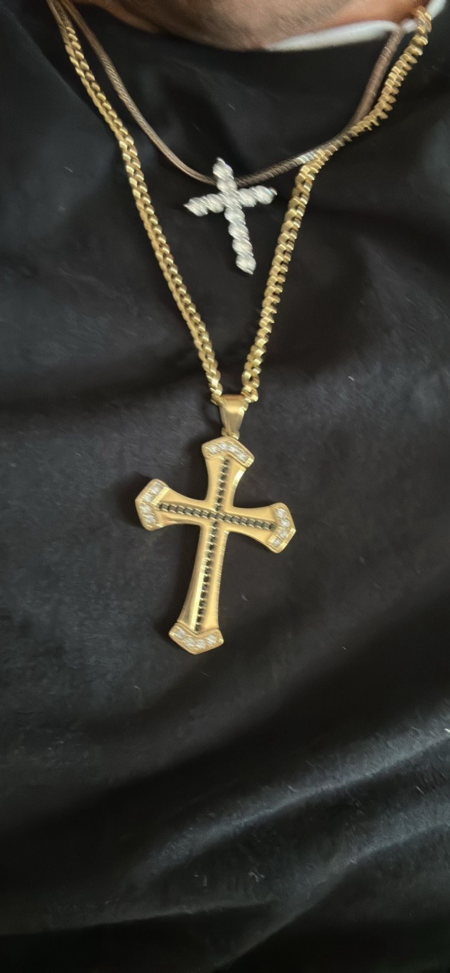 Gold Chain & Tennis Bracelet