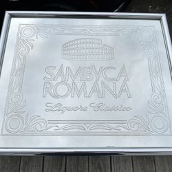 Vintage Sambuca mirrored serving tray/wall display