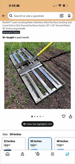 Leveling rake