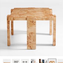 Crate & Barrel Burl Wood Coffee Table 