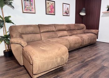 Brown 3-Piece Reclining Sectional - Free Delivery