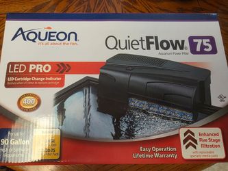 Brand New Aqueon QuietFlow LED PRO Aquarium Power Filter, Size 75 400gph
