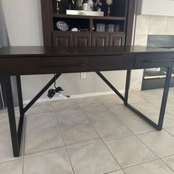 Oversized Dark Wood Desk