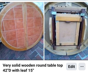 Round table top with leaf