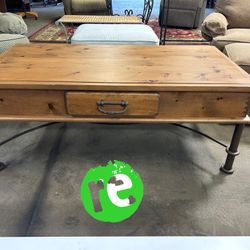 Rectangular Iron Wood Coffee Table