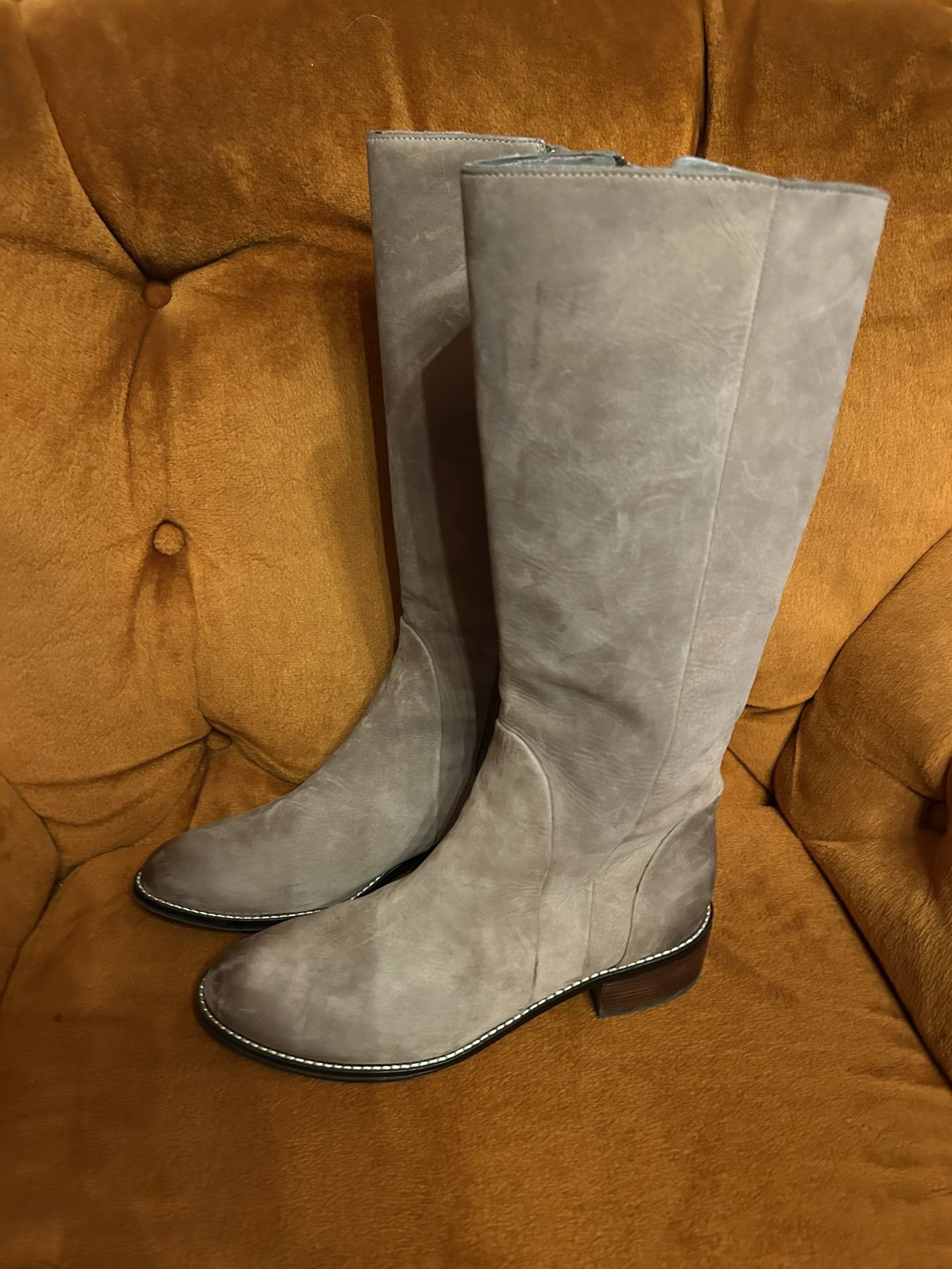 High Boots Cole Haan Nike Air Distressed Gray/tan Leather Round Toe 10.5