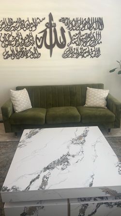 Velvet green couch set