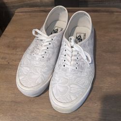 White Floral Vans