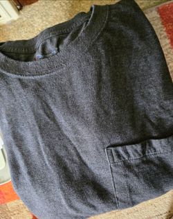 Men's 3xlt, Champion pocket T-shirt, crew neck, charcoal color, thick t-shirt,