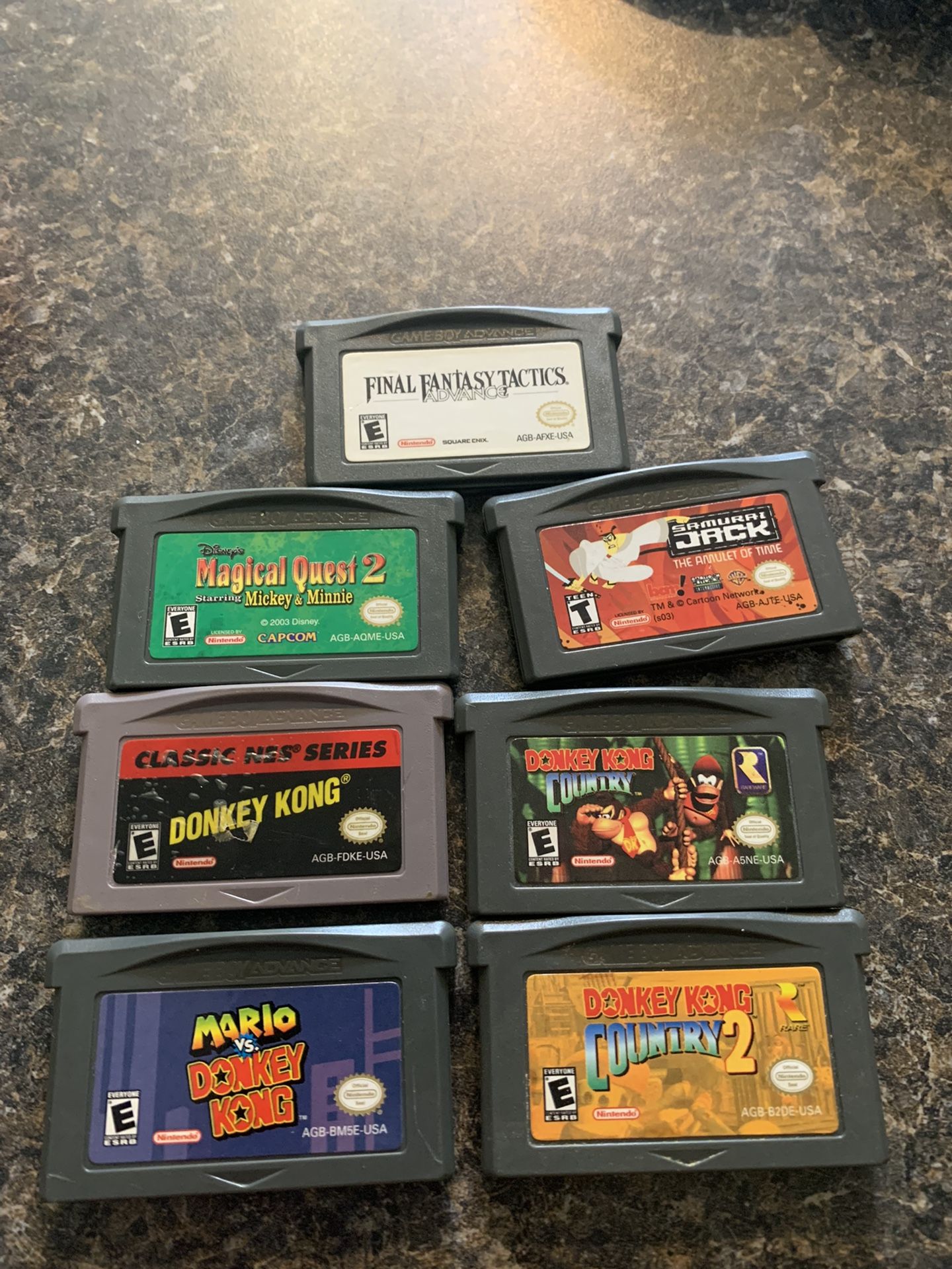 Nintendo Gameboy Advance Lot Mario, Donkey Kong Etc