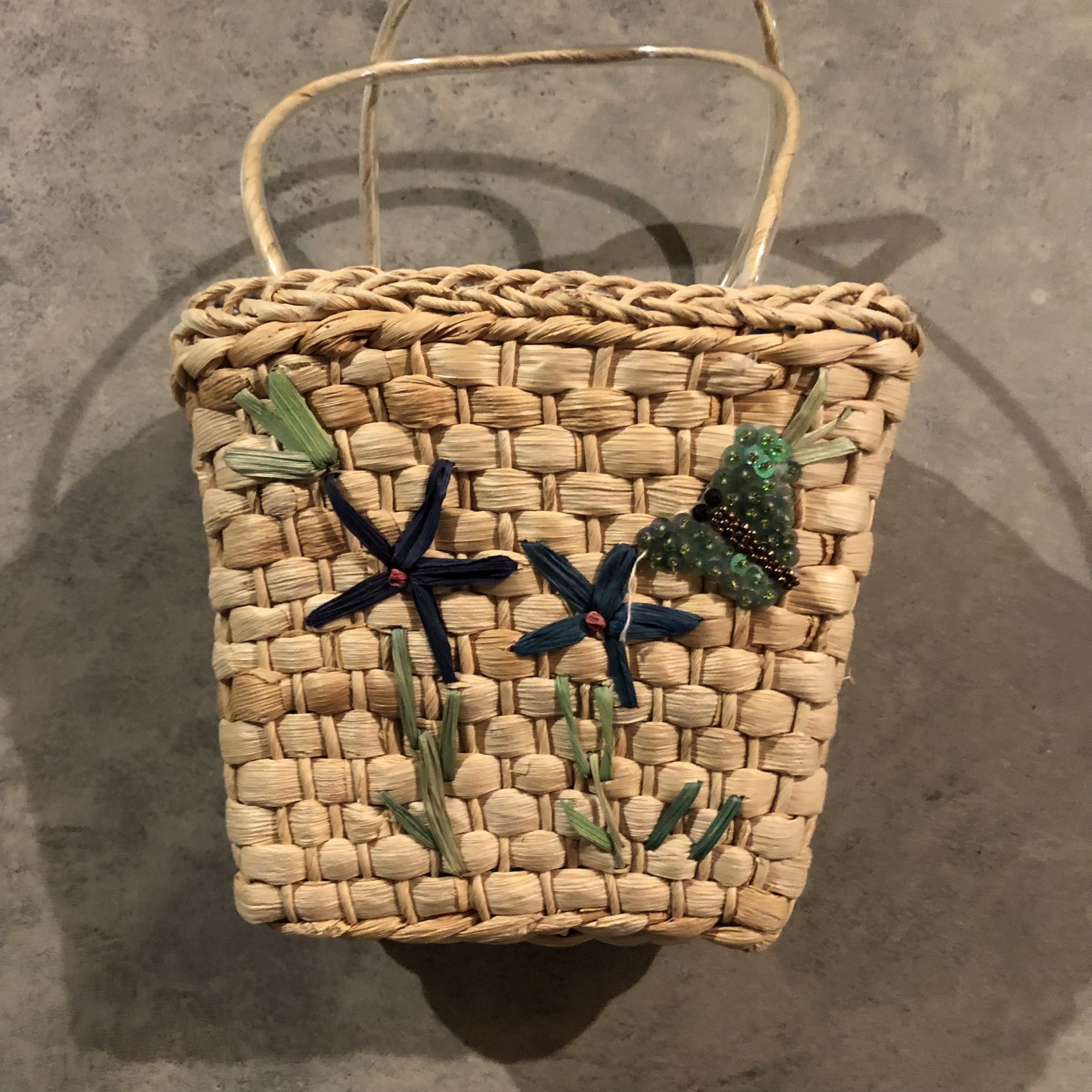 Cute little basket/purse with fabric lining
