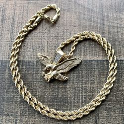 EAGLE Pendant with Rope Chain Necklace 