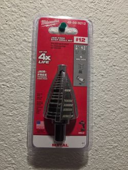 2 Milwaukee #12 Jam-Free Step Drill Bit