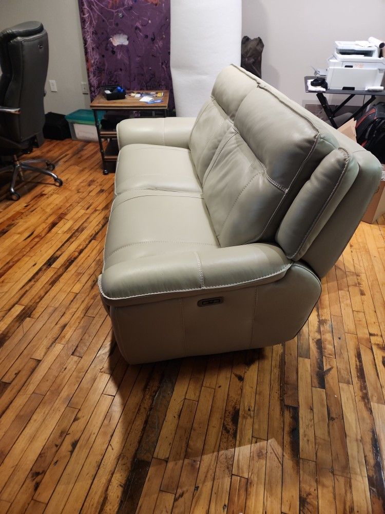 Gently Used (Real) Leather Recliner Sofa. Less Than 2year Old.