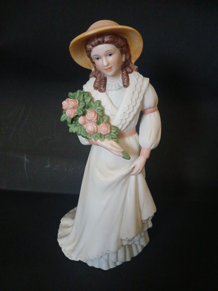 Vintage Homco Porcelain Lady Figurine "Charlotte Rose" (#1468) 8.5" tall