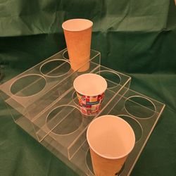 3‑Tier Acrylic Cup Stand – 9 Cup Holder – Clear