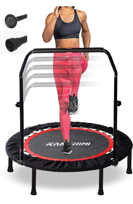 Kanchimi 40"  Folding Mini Fitness Indoor Exercise Workout Rebounder Trampoline with Handle, Max 