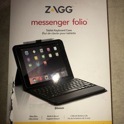Zagg Messenger, folio, case, and non-backlit, Bluetooth keyboard for Apple iPad, air/air, 2/9.7 iPad Pro/iPad