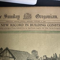 1925 Sunday Oregonian Portland Oregon Antique Newspaper Sports Ads January 4