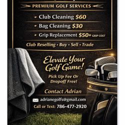 Golf Club Cleaning/Bag Cleaning/Grip Replacement 
