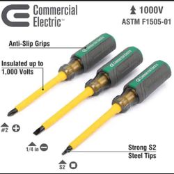 Electric 4 in. Insulated Screwdrivers (3-Pack)