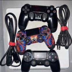 Sony PlayStation 4 PS4 Slim (500GB) Console with 3 Controllers and Cords!