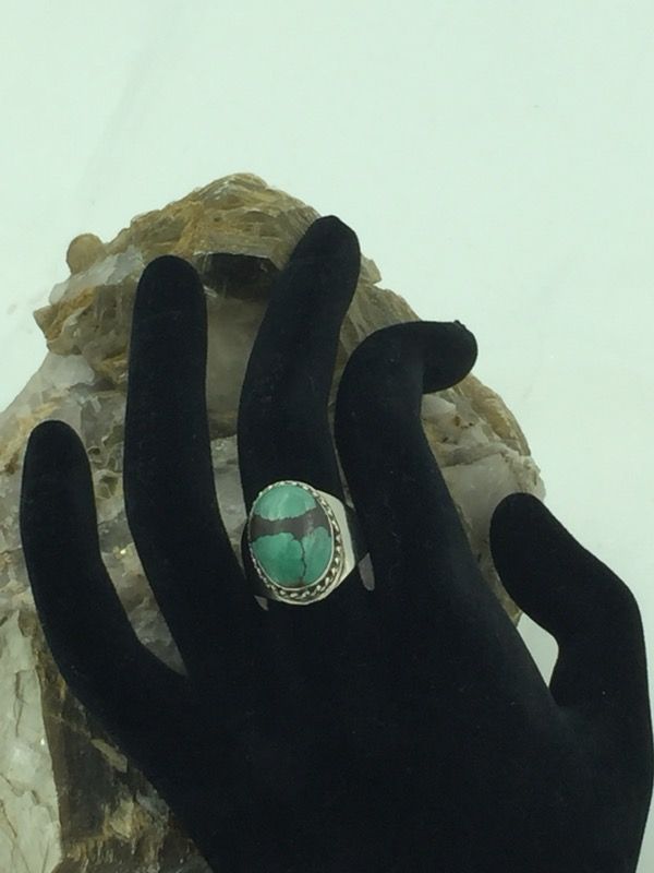 925 STER Silver L Turquoise Ring 8.75