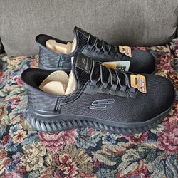  Women's Sketchers Work Shoes Size 8 Black