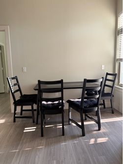 IKEA dining table and 5 chairs