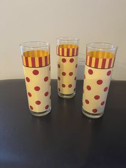 Southern Living At Home 12oz. Red Polka Dot Glasses(Set Of 3)