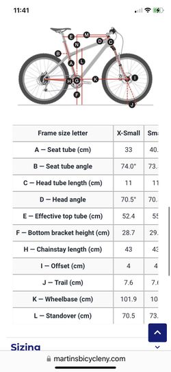 Trek 820 cheap size chart