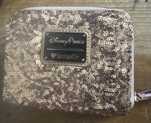 Loungefly Disney Rose Gold Sequined Minnie Mouse Wallet with Ears