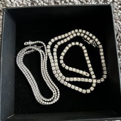 Moissanite Lab Diamond Tennis Chain Bundle